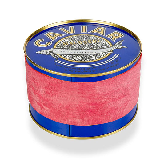 Boîte à caviar - bleu foncé, avec fermeture en caoutchouc, ø 12cm, pour 1000g de caviar, 1 pc