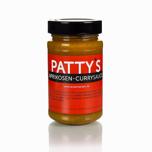 Pattys Sauce curry aux abricots, créée par Patrick Jabs, 225 ml - Combinaison sucrée et épicée de fruits et de curry, idéale pour les viandes blanches, les crevettes, le fromage et les légumes Recommandé par Patrick Jabs, grand chef de la Rhénanie-du-Nord-Westphalie