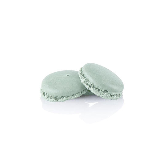 Macarons verts moitié meringue amande, 3,5cm de diamètre, 921g, 384 pièces, idéal pour garnir soi-même et comme pâtisserie française classique