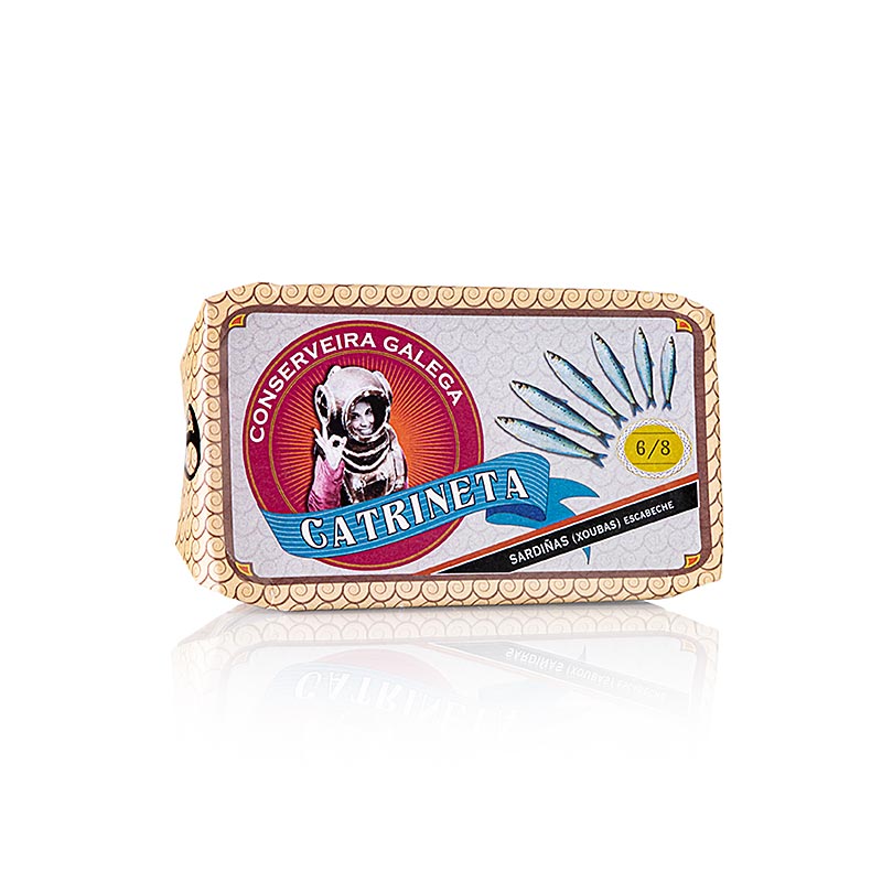 Sardines à la sauce Escabeche, 6-8 pièces, Catrineta, 81 g, marinées traditionnellement pour la cuisine espagnole