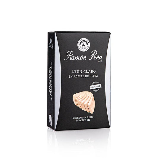Filets de thon à l'huile d'olive, thon Yellowfin, pêché à la main, RAMON PEÑA SILVER, 110 g - image de produit de haute qualité pour les fruits de mer