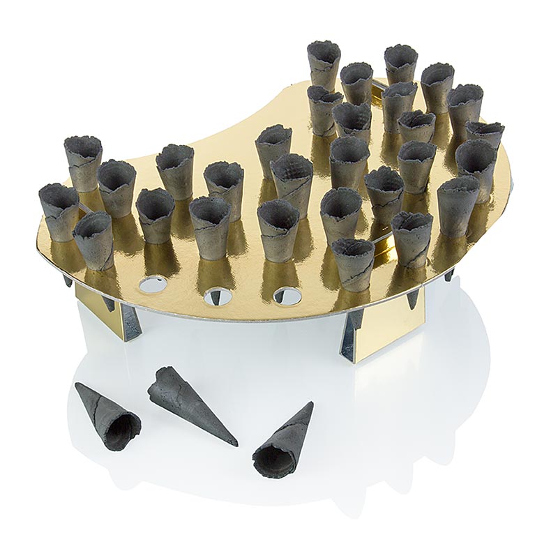 Mini-cornets Basic, neutre, noir, ø 2,5x7,5cm, avec support pour gaufrette, 988 g, 260 pc