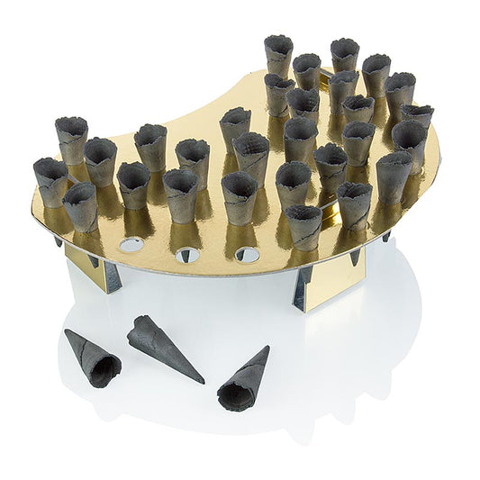 Mini-cornets Basic, neutre, noir, ø 2,5x7,5cm, avec support pour gaufrette, 988 g, 260 pc