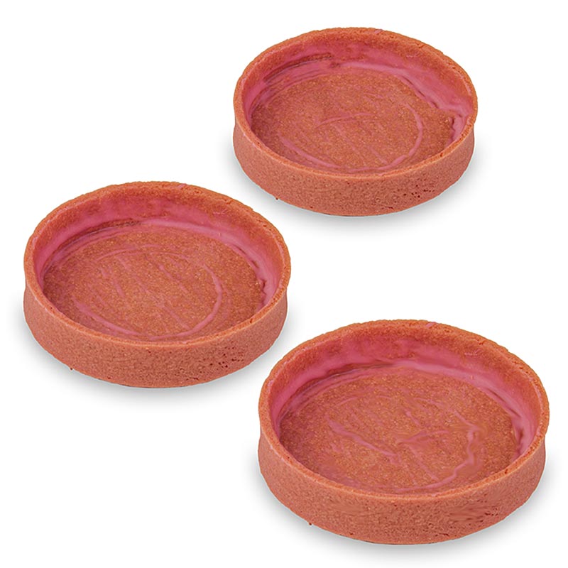 Dessert-Tartelettes Fraise, enrobées, ø 80x17mm h, 1,04 kg, 45 pcs