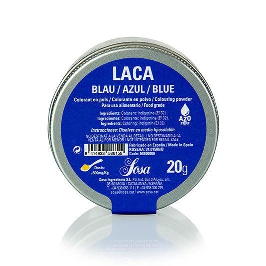 Colorant alimentaire Sosa , poudre, bleu, soluble dans la graisse, 20 g