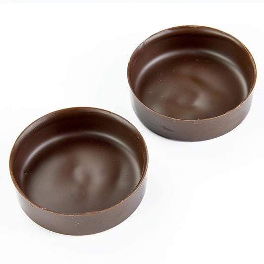 French

Alt-Text : Moule à chocolat rond Medium, foncé, d'un diamètre de 57 mm et d'une hauteur de 16 mm, 100 pièces