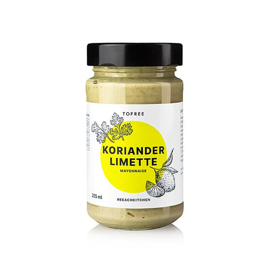 TOFREE-north - Koriander Limetten Mayo, 225 ml : Dip pour frites, sandwiches, burgers, poisson, crevettes, légumes, avec le vent frais du nord et le Cookie Core de TOFREE sur l'île de Sylt, pour une satisfaction quotidienne et une belle vie ensemble