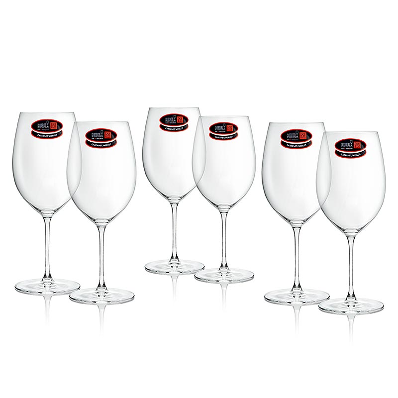 Verre Riedel Veritas - Cabernet Merlot (0449/0), en boîte cadeau, 6 pcs - Verre usiné, ultra léger, pour un usage quotidien, qui révèle la complexité et la finesse des vins rouges majestueusement structurés, avec le charme et la légèreté d'un verre fait main et résistant au lave-vaisselle