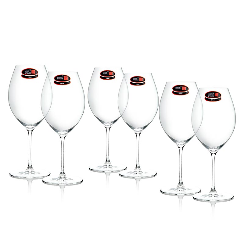 Verre Riedel Veritas - Vieux Monde Syrah/Blancrankisch (0449/41), en boîte cadeau, 6 pcs, verre Syrah usiné de la série de verres ultralégers Riedel Veritas, fin et bien proportionné, adapté à un usage quotidien, exprime les arômes caractéristiques de pain grillé et d'olives noires, lavable au lave-vaisselle, hauteur : 235 mm, contenance : 600 ccm
