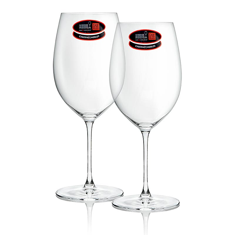 Verre Riedel Veritas - Cabernet Merlot (6449/0), en boîte cadeau, 2 pcs - Verres Cabernet et Merlot fabriqués à la machine, finement proportionnés, de la série de verres ultralégers Riedel Veritas, adaptés à un usage quotidien et présentant des vins rouges majestueusement structurés dans toute leur complexité et leur finesse, lavables au lave-vaisselle, hauteur : 235 cm, contenance : 625 ccm
