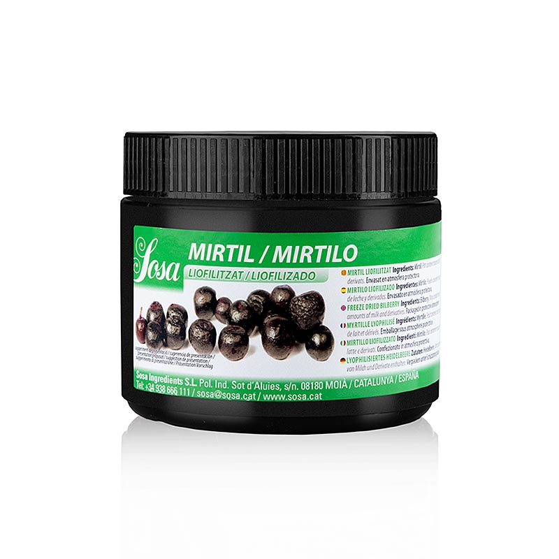 Myrtilles lyophilisées de Sosa, connu pour ses aides à la pâtisserie de qualité en Espagne