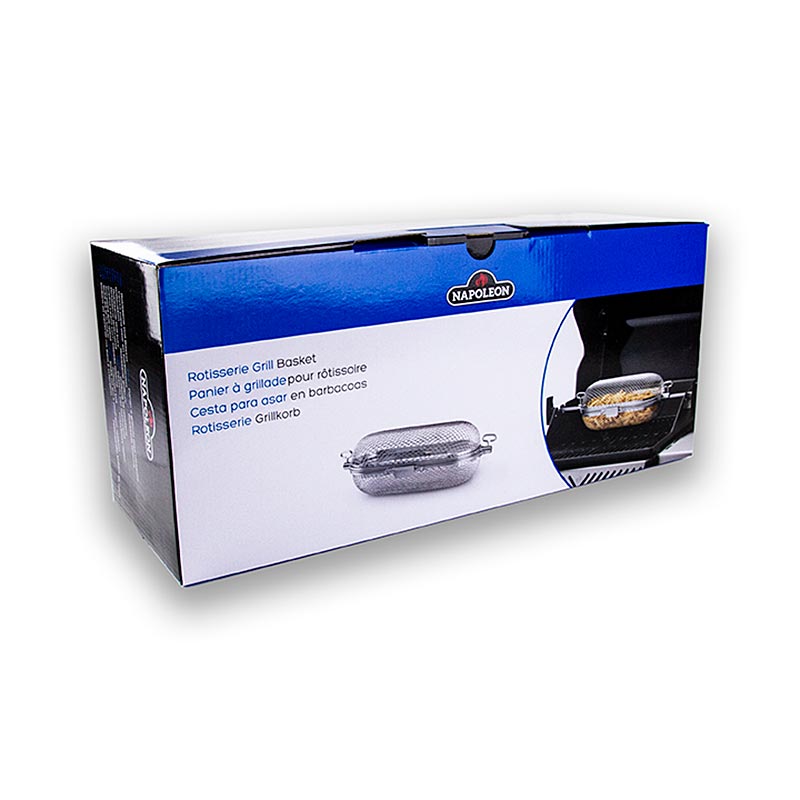 Accessoires de cuisson Napoléon - Panier de cuisson en acier inoxydable pour tournebroche, accessoire pratique pour les amateurs de barbecue