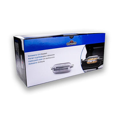 Accessoires de cuisson Napoléon - Panier de cuisson en acier inoxydable pour tournebroche, accessoire pratique pour les amateurs de barbecue