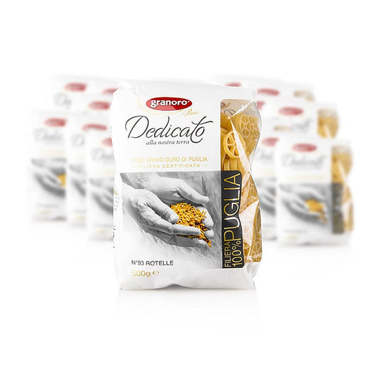 Granoro Dedicato - Rotelle, roues, Ø20mm, No93, 10 kg, 20 x 500g - Pâtes italiennes de haute qualité en forme de roue, idéales pour des plats variés