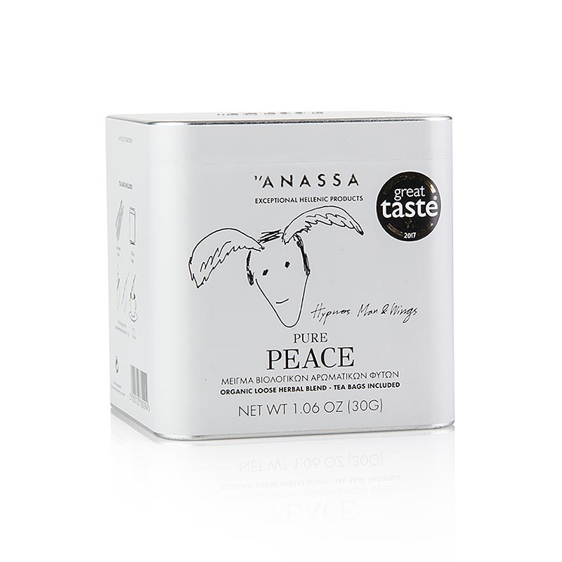 Anassa Pure Peace Tea (tisane) en vrac avec 20 sachets BIO, 30g - Un mélange de tisanes calmant et biologique dans un emballage pratique