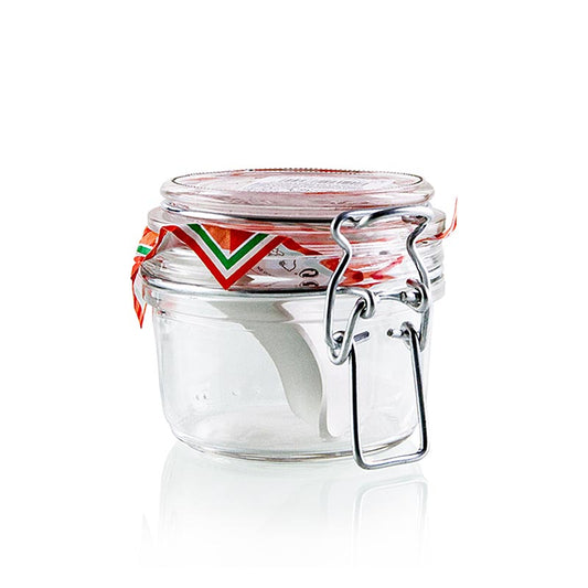 Un bocal rond en fil métallique de 125 ml Terrine Fido, durable et hygiénique avec fermeture à clapet