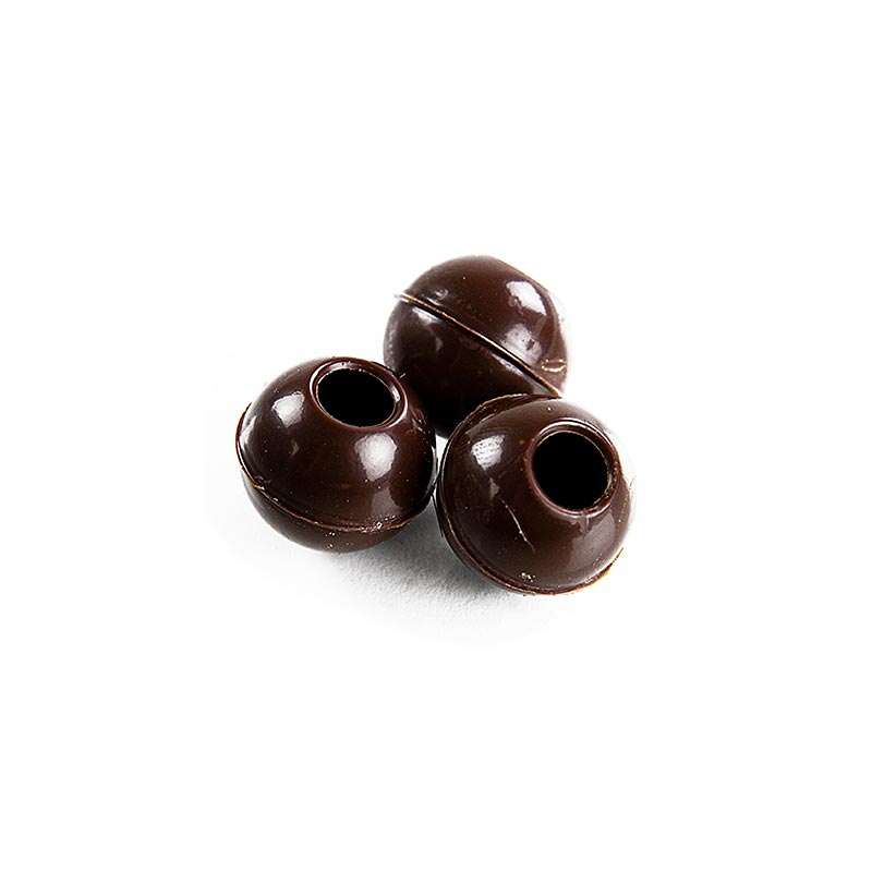 Boules creuses de truffes en chocolat noir, idéales pour la confection de fourrages individuels