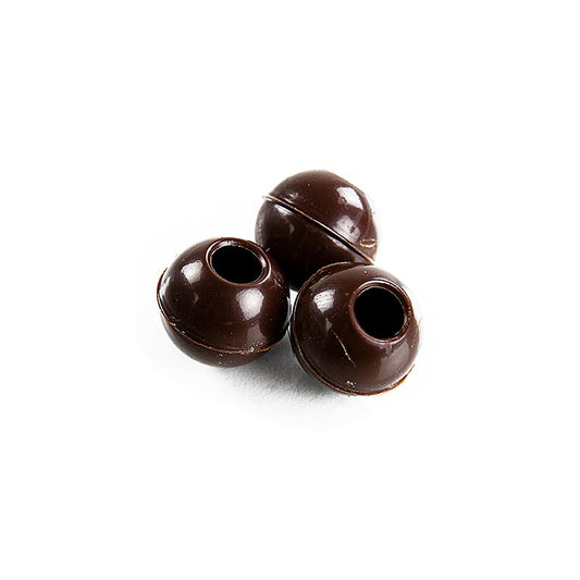 Boules creuses de truffes en chocolat noir, idéales pour la confection de fourrages individuels