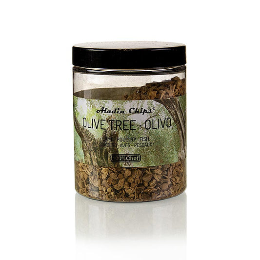 Bois de fumage Olivio (olivier) d'Aladin, 100% chef, 80 g - idéal pour fumer l'agneau, la volaille et le poisson