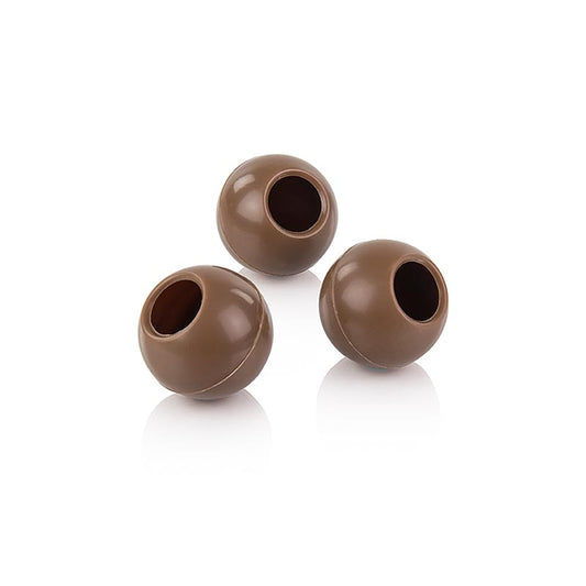 Boules creuses en chocolat au lait de 24 mm de diamètre pour des fourrages truffés individuels