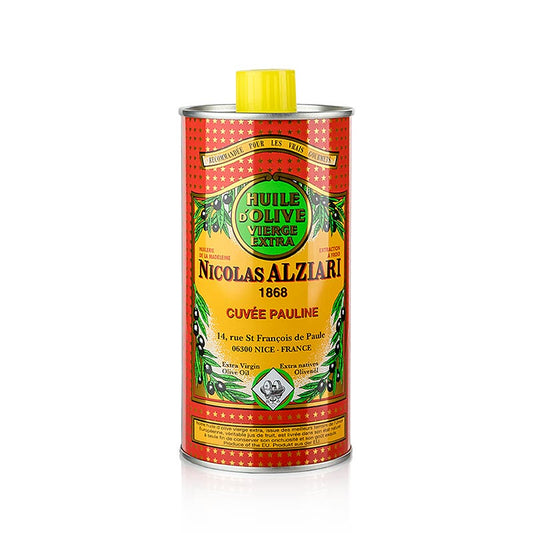 Huile d'olive vierge extra, Cuvée Pauline (Intense), Alziari, BIO, 500 ml - Huile d'olive biologique de qualité supérieure, à l'arôme intense et riche en antioxydants, parfaite pour les plats gastronomiques et la consommation quotidienne, disponible en Suisse