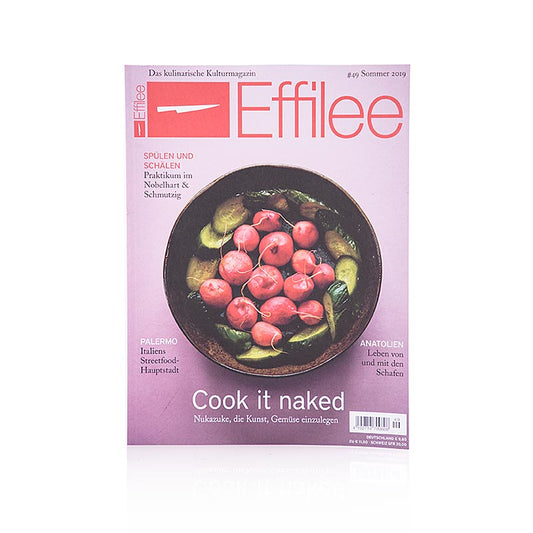 Couverture du numéro 49 d'Effilee, le magazine de l'alimentation et de la vie, avec de délicieuses recettes et des histoires de producteurs, de cuisiniers et de gourmets passionnés.