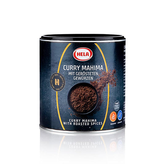 HELA Curry Mahima, grillé, doux, 300 g - idéal pour les plats au curry fruités et doux, les soupes et sauces au curry, les coquilles Saint-Jacques, les crustacés et coquillages, les poissons et les viandes blanches