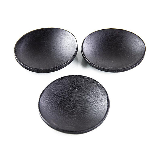 Bols/assiettes réutilisables en bambou, noir, rond, 6cm, lavable au lave-vaisselle, 25 pcs
