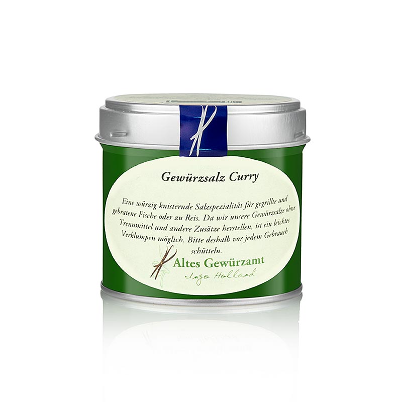 Sel d'Altes Gewürzamt au curry, Altes Gewürzamt, 180 g - Une spécialité salée à base de sel de mer naturel et de currys fins pour les poissons grillés et frits ou pour accompagner le riz