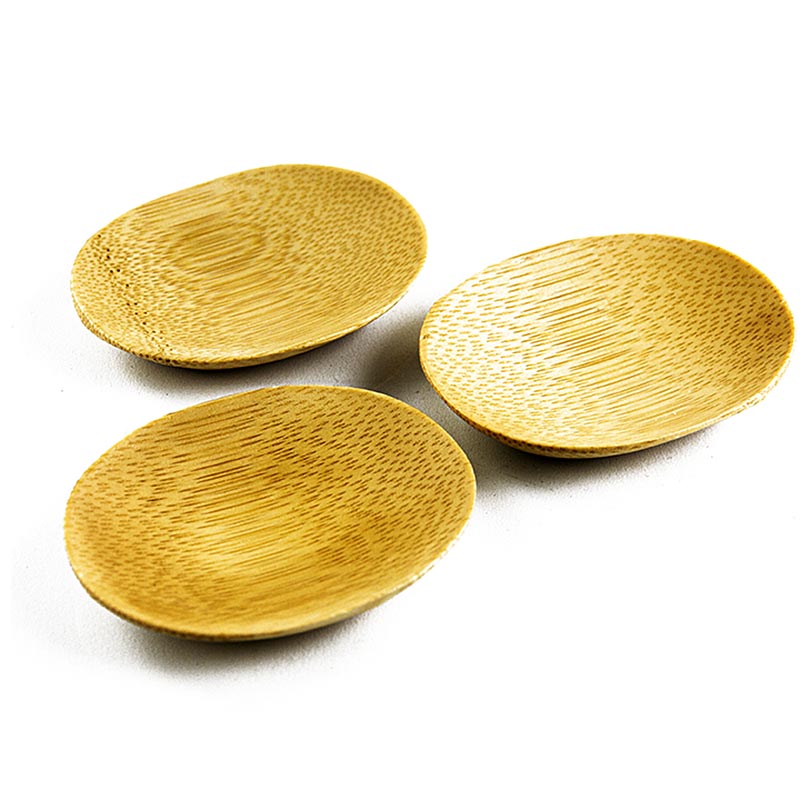 Bol ovale réutilisable en bambou brun, lavable au lave-vaisselle, matériaux 100 % naturels, aspect durable
