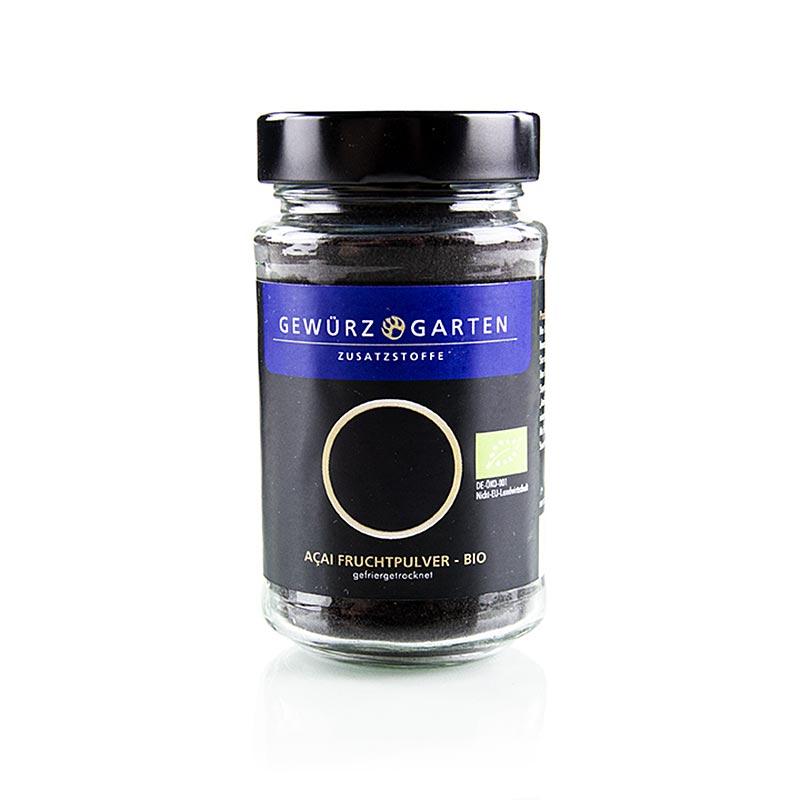 Gewürzgarten Poudre de fruit d'açaï, lyophilisée, BIO, 80 g - super fruit de la forêt amazonienne, idéal pour les smoothies et les acaibowls, polyvalent dans les mueslis, les mélanges de pâte et comme topping