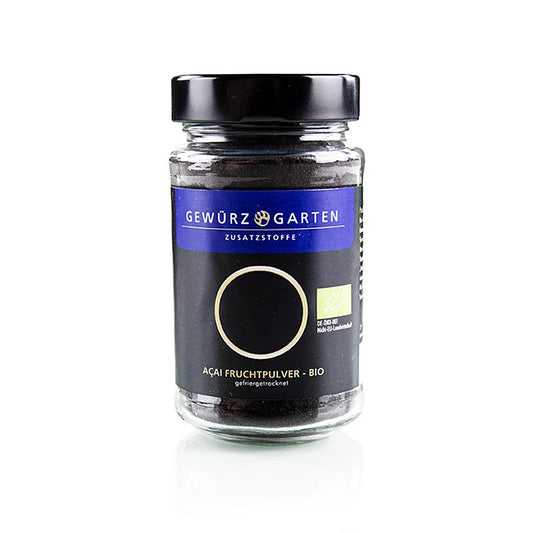 Gewürzgarten Poudre de fruit d'açaï, lyophilisée, BIO, 80 g - super fruit de la forêt amazonienne, idéal pour les smoothies et les acaibowls, polyvalent dans les mueslis, les mélanges de pâte et comme topping