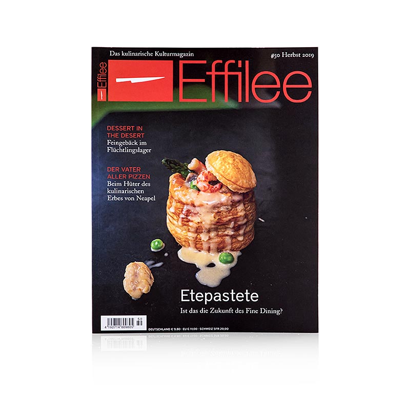 Illustration du magazine Effilee pour l'alimentation et la vie, numéro 50, 1 pièce - magazine leader pour les gourmets et les cuisiniers amateurs, avec des recettes inspirantes, des histoires fascinantes sur les ingrédients et les producteurs ainsi que des articles détaillés sur les dernières tendances gastronomiques