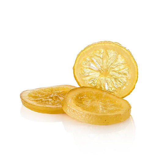 Tranches de citron confites de Corsiglia Facor, 55/60mm de diamètre, parfaites pour les pâtisseries et les desserts