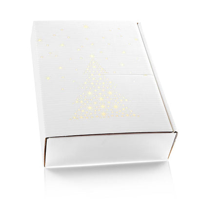 Carton cadeau pour le vin "Seta Bianco Arbre étoilé", carton cadeau 3 pièces, blanc, 360mm, 1 pc