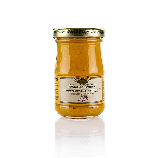 Moutarde fine au safran, fabriquée en France, idéale pour les cuisines gastronomiques