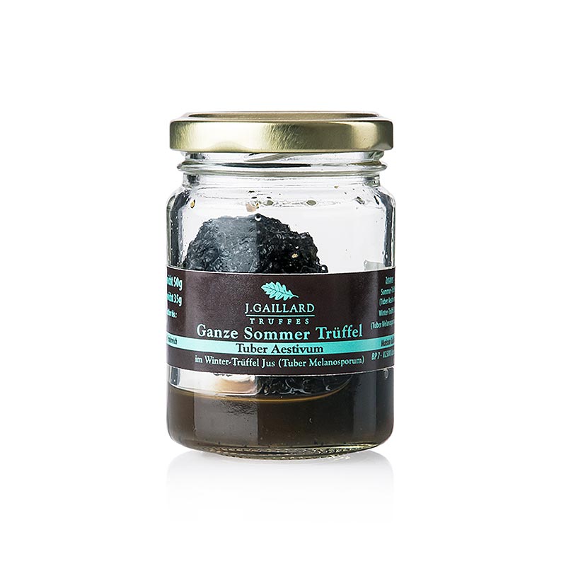 Truffes d'été entières de France, assaisonnées de jus de truffes d'hiver, Gaillard, 50 g - Expérience gourmande et produits truffés pour agrémenter les plats