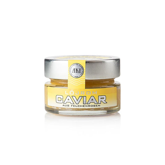Caviar de féra, 50 g - Grain fin et ferme sous la dent, légèrement salé et au goût de noisette, idéal pour les California Sushi Rolls