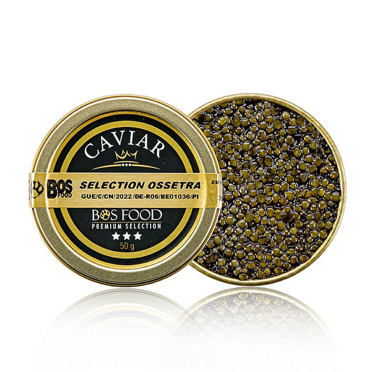Sélection de caviar Ossetra (Acipenser gueldenstaedtii), 50 g