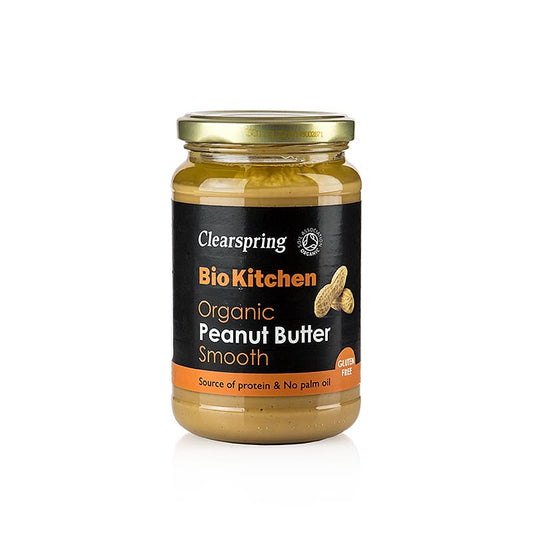 Organic Peanut Butter, smooth (pâte de cacahuètes / pindakaas), Clearspring, BIO, 350 g