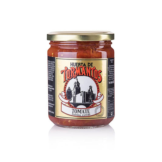 Huerta de Tormantos - Sauce tomate, 420 g : 100% de tomates récoltées à la main de la variété Tomata, sans sel, sans huile, très aromatique et d'un rouge intense, produite dans la Rioja Alta, sans engrais minéraux ni pesticides, idéale pour la consommation pure, comme pâte à tartiner, pour les ragoûts et les sauces.