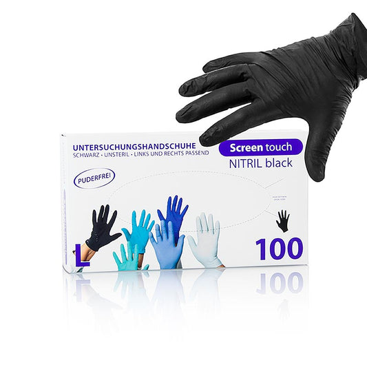 Gants jetables en nitrile noir taille L non poudrés 100 pièces pour l'hygiène personnelle et une protection sûre Conviennent pour le ménage, les grillades et autres situations