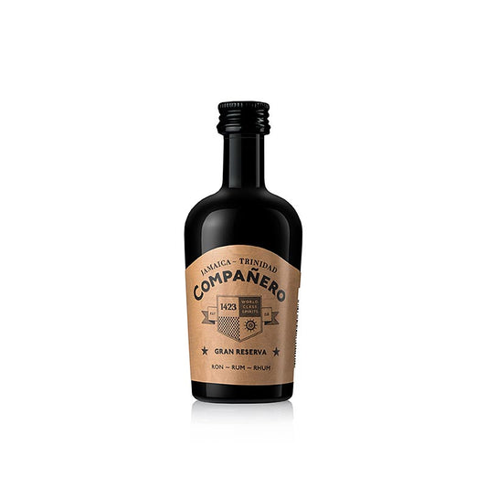 Bouteille de Companero Rum Gran Reserva, 40% vol, de la Jamaïque et Trinidad, 50 ml