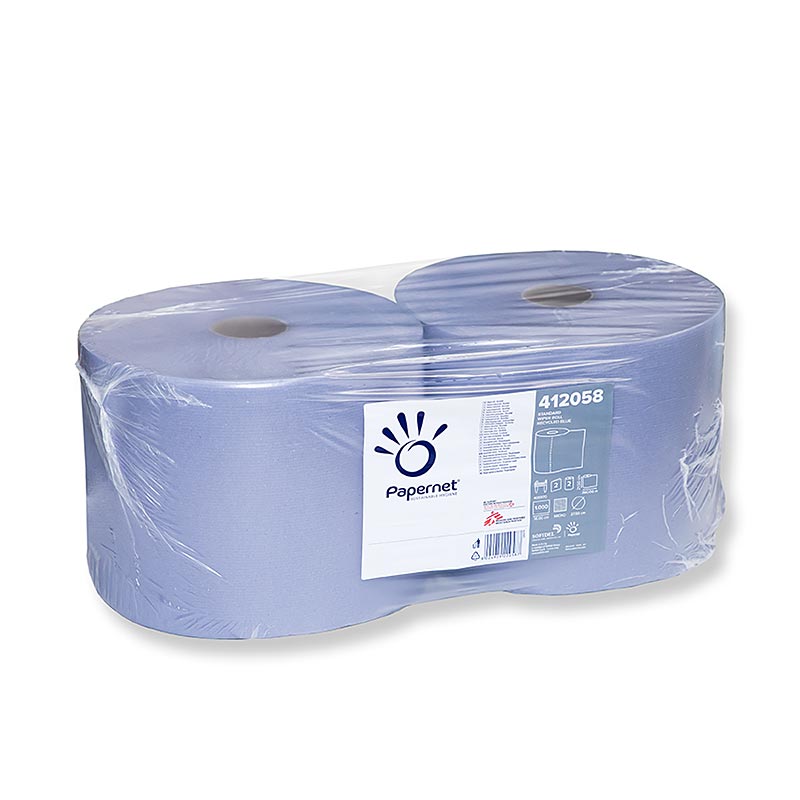 Rouleau de papier de nettoyage, bleu, 2 plis, 22x38cm, 2 pces - Idéal pour le nettoyage des surfaces dans la salle de bain, la cuisine et les accessoires de barbecue Protège contre les germes et maintient l'hygiène Maintenir la maison propre rapidement et facilement