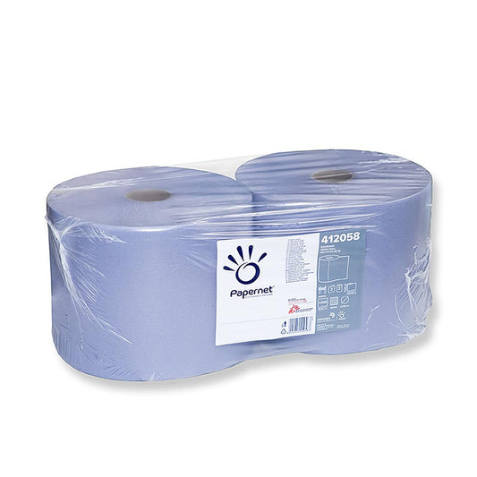 Rouleau de papier de nettoyage, bleu, 2 plis, 22x38cm, 2 pces - Idéal pour le nettoyage des surfaces dans la salle de bain, la cuisine et les accessoires de barbecue Protège contre les germes et maintient l'hygiène Maintenir la maison propre rapidement et facilement