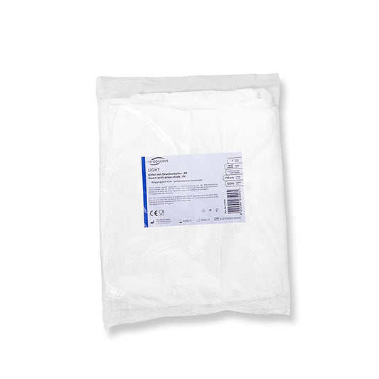 Tablier à usage unique en non-tissé PP avec boutons-pression, taille XXXL, protection optimale et liberté de mouvement