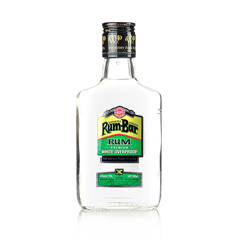 Bouteille de rhum blanc Worthy Park Estate Rum Bar White Overproof, 63% vol, 200 ml
