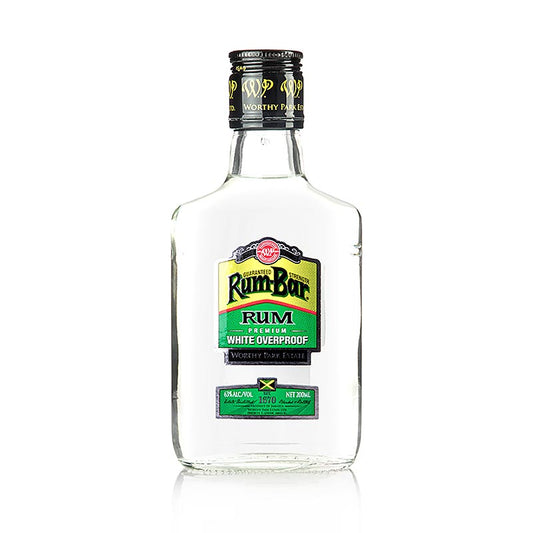 Bouteille de rhum blanc Worthy Park Estate Rum Bar White Overproof, 63% vol, 200 ml