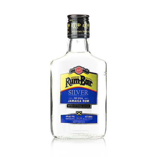 Worthy Park Rum Bar Silver, 40% vol, Jamaïque, 200 ml - une bouteille de délicieux rhum jamaïcain à 40% d'alcool, d'une contenance de 200 ml