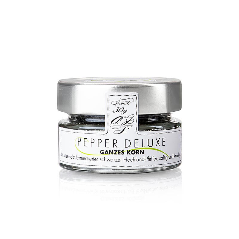 Poivre noir, fermenté au sel marin, entier, PEPPER DELUXE, 30 g